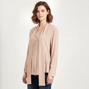 Lanvin Silk-Blend V-Necked Blouse, Blush Pink, Womens Size 44 EU / 12 US